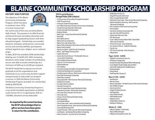 BCSP Scholarship Donors